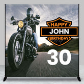 Lofaris Custom Name Road Motorcycle 30th Birthday Backdrop